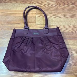 Calvin Klein Large Maroon nylon bag. Measures 15” W x  11”  H x 6” D.